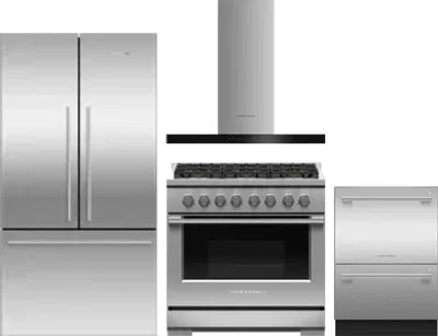 4 Piece Package Includes Refrigerator, Range, Hood And Dishwasher